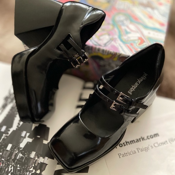 Free People X Jeffrey Campbell Reine Double Strap Platform Block Heel Mary Janes - Picture 5 of 11